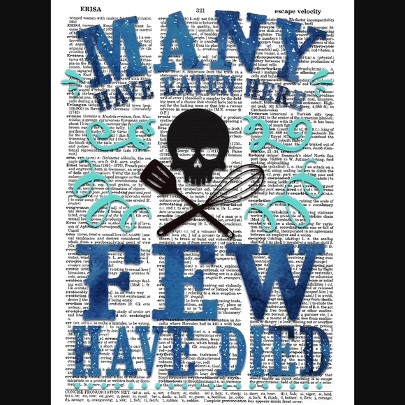 Kitchen Skull Dictionary Art Print Home Decor - Picture 4 of 4